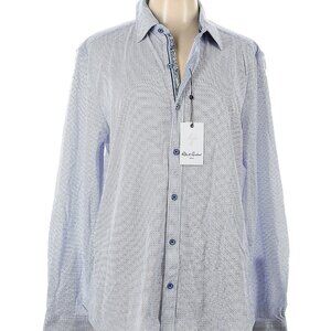 NWT Robert Graham Blue Pirlo Classic Fit 100% Cotton Shirt Size L MSRP $198